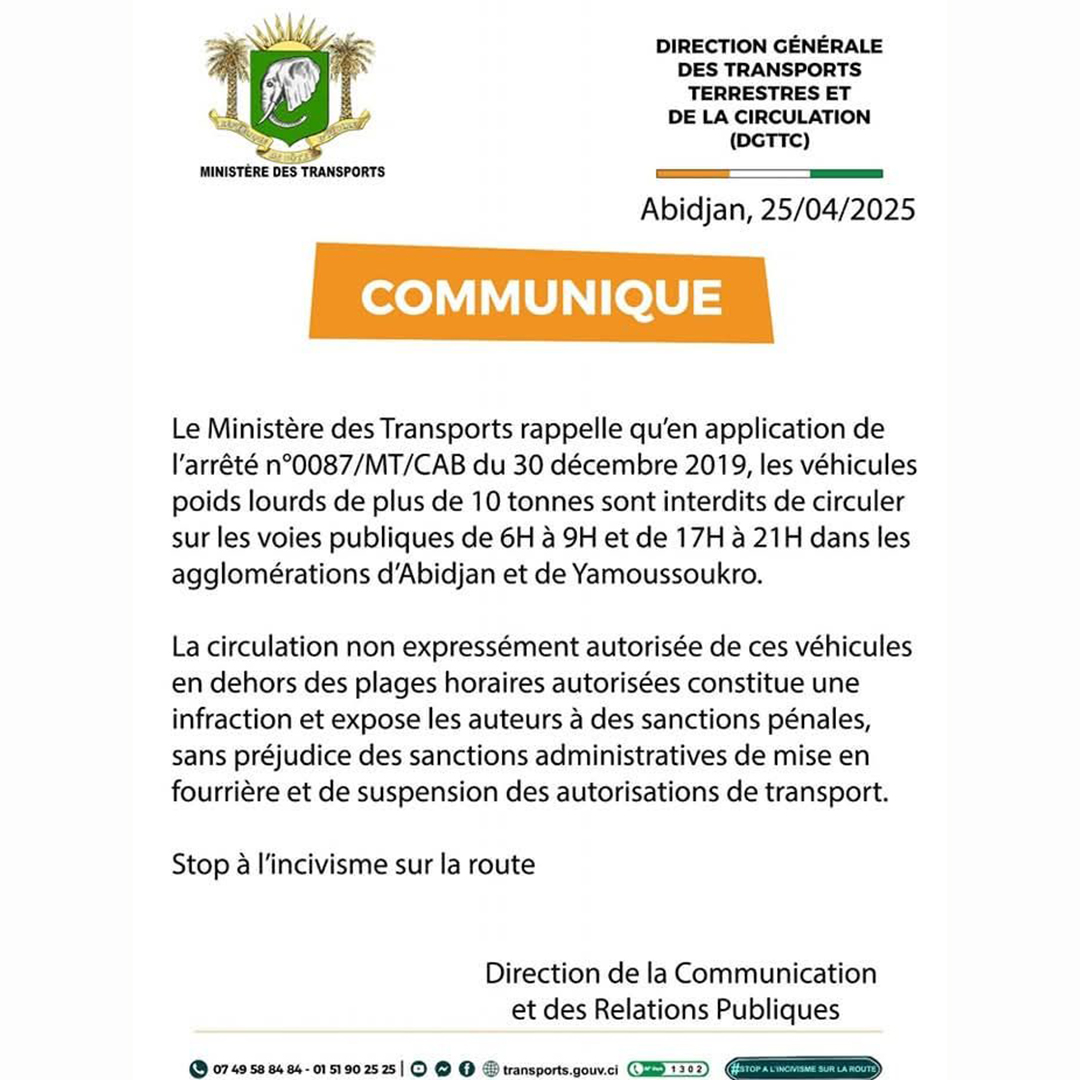 communique-du-ministere-des-transports-relatif-a-la-circulation-des-vehicules-poids-lourds-dans-l-agglomeration-d-abidjan-et-de-yamoussoukro-25-04-2025